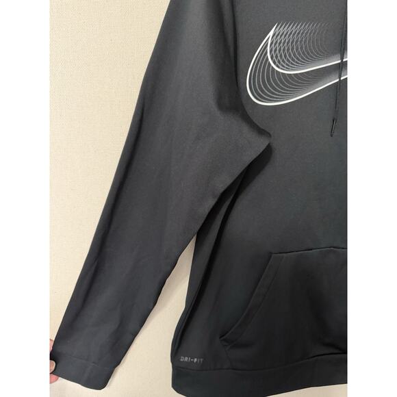 Nike Men's Dri Fit Sz Large Hoodie Back White Check Classic Activewear Trendy - Picture 4 of 11